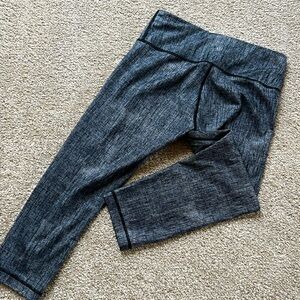 Lululemon Womens Wunder Under Crop Leggings Space Dye Gray